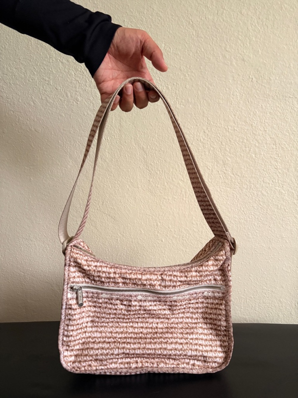 Woven Light Pink Shoulder Bag - Stylish Everyday Carry